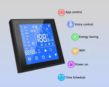 eWeLink WiFi Умен Термостат с LCD Дисплей, Сензорен Екран за Електрическо Подово Отопление Водна/Газов Котел Температурата Дистанционно Управление