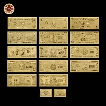 WR Пълен Набор от Банкноти от Златно Фолио 100 щатски Долара Хартиени Пари Американския Стил на Валута Оригинални Занаяти Сувенир Подарък за Събиране