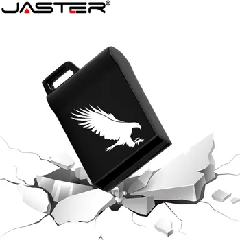 JASTER Черен Мини Метален USB Флаш Памет 4 GB 8 GB 16 GB 32 GB 64 GB Истинският Капацитет на Флаш-диск 2.0 е Потребителски ЛОГО Безплатен Подарък Верижка за Ключодържател