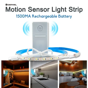 Сензор за Движение Ленти Led Светлина Димиране Водоустойчив Безжичен PIR LED 5 В Гъвкава Лента USB Кабел Храна за Кухненски Шкаф Светлина