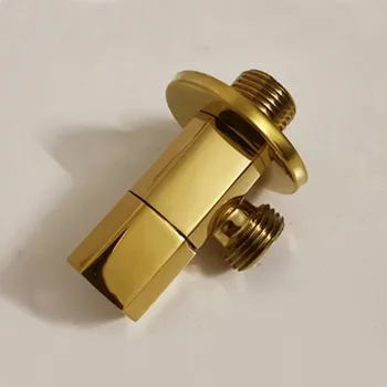 Златен ъглов вентил мед позлатени триъгълни клапан общ клапан баня спирателен кран за вода тоалетка триъгълник