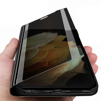 Умен Огледално Обръщане На Магнитен Калъф За Samsung Galaxy S21 Ultra Note 20 10 S10 Lite S8 S9 S20 Plus S 21 8 9 Калъф-Поставка За Телефон На Корпуса