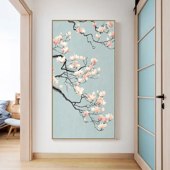 Новият Китайски Оригинални Цвете Платно Живопис Плакати и Принт Традиционен Декор на Стената Художествени Картини за Хол Спалня Коридор