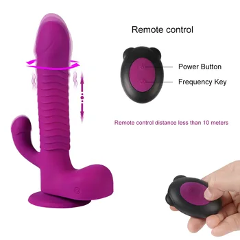 Устройство за мъжката и женската мастурбация на 360 градуса безжичен пулт за дистанционно управление на въртяща се телескопична вибрираща имитатор на пениса за възрастни erot