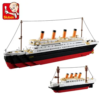 Титаник RMS Круизна Лодка Кораб Строителни Блокове Комплекти Фигурки Приятели Титан Град Хоби Creative Модел Тухли Brinquedos Детски Играчки