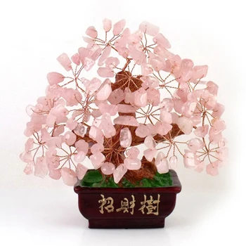150 мм естествена кристалното занаятчийско дърво, щастливо дърво фън шуй като талисман, носи богатство и съкровище fortune tree rose