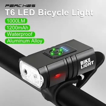 1000 Лумена T6 Led Фенерче под наем Фенер Предни МТБ Пътен под Наем на Прожекторите USB Акумулаторна Лампа От Алуминиева Сплав Аксесоари За Велосипеди