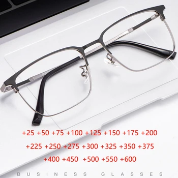 Титанов Очила За Четене Мъжки Оптични Лещи Свръхлеки Дальнозоркие Очила Очила Гъвкави Дамски Модни Очила +175+225+275