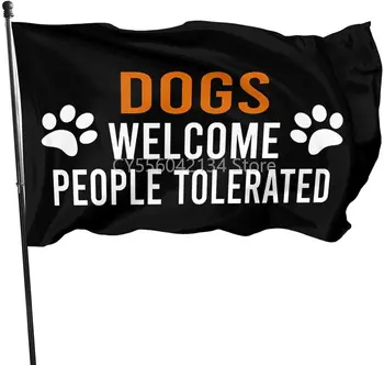 Кучетата са добре Дошли за Хората Толерантен флаг Декорация на Дома, Външен Интериор Полиестер Банери и Знамена 90x150 см 120x180 см