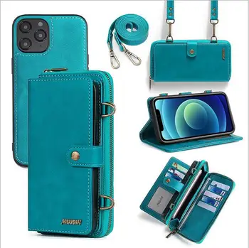 Подвижна Кожена чанта-портфейл за телефон Samsung Galaxy М31 A21S A20E A50 A51 A70 A71 S8 S9 S10 S20 S21 Plus Note20 Ultra S20FE