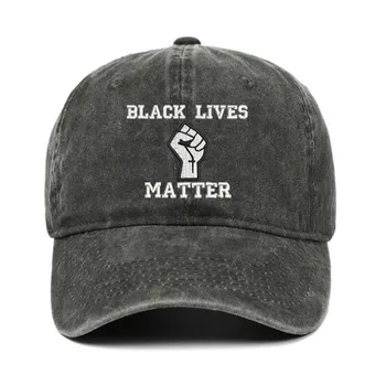 BLACK LIVES MATTER промытая бейзболна шапка на хип-хоп бродерия юмрук татко шапка спортна kpop възстановяване на предишното положение шапка шапка хип-хоп мъжка шапка дропшиппинг