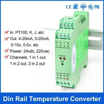 Конвертор термодвойка в конвертор 4-20 ma 1 на 1 Аналогов Изолатор на Температурата на сигнала