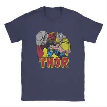 Disney Marvel Thor Springs Into Action Мъжки Тениски, Забавни Тениски С Къс Ръкав и Кръгло Деколте Тениска 100% Памук Оригиналната Облекло