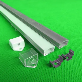 10-40 бр 1 м 40 см алуминиев профил за led ленти, млечен / прозрачен калъф за лента 12 мм 5050 5630 с арматура