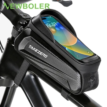 NEWBOLER Велосипедна Чанта 1.5 Л Рамка на Предната Тръба Велосипедна Чанта Велосипеден Водоустойчив Калъф За Телефон на Притежателя на 7 Инча(Ите) Сензорен Екран Чанта за Аксесоари