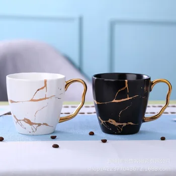 Скандинавски светлина на разкошен златен мрамор кафе matte керамична чаша азиатската кафеена чаша златна чаша кафе