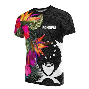 Мъжки и дамски тениска Pohnpei с 3D принтом, забавен цветен творчески топ с къс ръкав и кръгло деколте