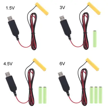 E8BA Батерия Элиминатор USB Захранване Кабел Замени 1.5 AAA Батерия за Радио Електрически Часовници Led Светлина Калкулатор