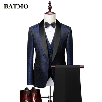 BATMO 2021 ново записване, пролетни ежедневни костюми за мъже, мъжко сватбена рокля, сако + панталон + елек, 1755