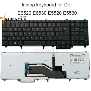 Латински БЕЗ Подсветка на Клавиатура За Лаптоп Dell Latitude E6520 E6530 E5520 E5530 LA Испански в trackpoint Клавиатура 07C554 7C554 Нова