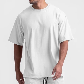 Мъжки Тенденция Тениска с Къси ръкави 2021, с полукръгла Силует, на Главната улица, Сплит, Обикновен, с Ниски Рамо, Летен Нов Стил