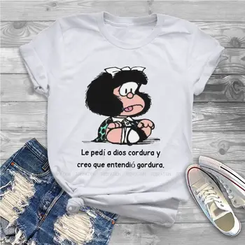 Сидячая Тениска За Жени Mafalda Комикси Quino Върховете Стилна Дамска Тениска 4XL Мека Свободна С Принтом