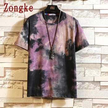 Zongke 2022, Нова Тениска с Къс Ръкав и Принтом, Мъжка тениска, за Мъже Лятна Памучен Тениска, Мъжки Ежедневни Блузи, Модни M-5XL, Забавно Облекло