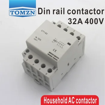 CT1 4P 32A 220 400 v ~ 50/60 Hz Din-рейк Домакински Модулен контактор за променлив ток 4NO