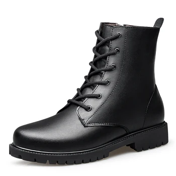 Мъжки обувки, Ежедневни гумени ботуши до Глезена на крака, Директна доставка, Мъже, Пролетно-есенна Ковбойская ръчно изработени обувки, качествени Кожени Военни Ботуши