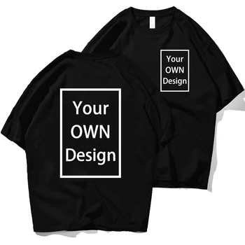 Вашият СОБСТВЕН дизайн на Лого на марката/Изпращане на снимки по поръчка мъжки и дамски тениски, лятна памучен 100% брандираната тениска, Потник Размер Плюс 