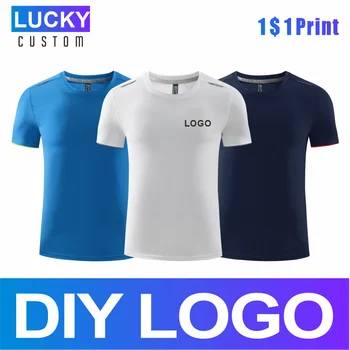 Мъжки бързосъхнеща тениска за бягане с Логото на с бродерия по поръчка, Дишащи Спортни Фитнес топ с къс ръкав 6xl