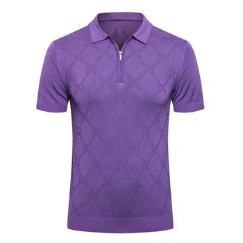 Риза с къси ръкави Billionaire коприна мъжки 2021, Нова лятна модерен бизнес риза с къс ръкав, с цип, Удобни, големи размери, M-5XL, качество
