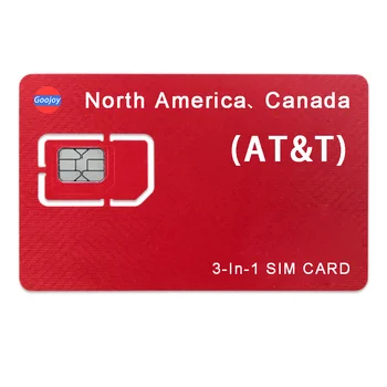 AT & T Предплатена SIM-карта за САЩ, Америка, Канада, Мексико, Международен СИМ-карта в роуминг, ATT LTE 4G wifi игрите без лимит на SIM-карта за пренос на данни