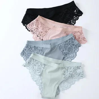 3 Pcs Cotton Panties Секси Lingerie Briefs Дантела Women Underwear Odorless Antibacterial Dry дамско бельо