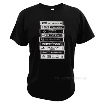 Касети Олдскульная Тениска на Рап и Хип-Хоп Музика Тениска Размер на ЕС 100% Памук Удобни Основни Тениски, Потници