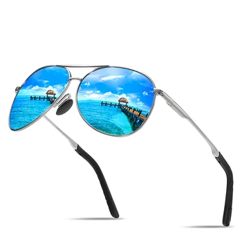 TECHWILL Нови Поляризирани Очила на Водача Мъжки Слънчеви Очила Класически Слънчеви Очила За Шофиране В Метална Рамка Огледални Лещи Реколта Унисекс