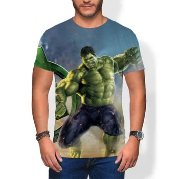 Мъжка тениска с 3D принтом Хълк, Лятна Модни Детски Дрехи с Къс Ръкав, Градинска Ежедневни Мъжки t-shirt Голям Размер