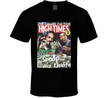 Риза улицата дрехи Wiz Khalifa и Snoopharajuku Мъжки и тениска Devin High Times Magazine, Stoner