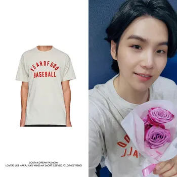 Bangtan Min Yoongi Същата Лятна тениска с Къс ръкав В Корейски Стил, Нова Свободна Градинска Облекло Kpop с Принтом, Модерен Топ Унисекс 2022