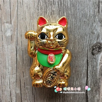 Япония Златен Талисман Лъки Cat Талисман Смола Магнит За Хладилник триизмерна Магнитен Стикер