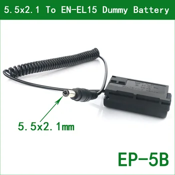 5,5x2,1 EP-5B Конектор dc Конектор за захранване EN-EL15 Манекен Батерия за Nikon D500 D600 D610 D750 D780 D800 D810 D850 D7000