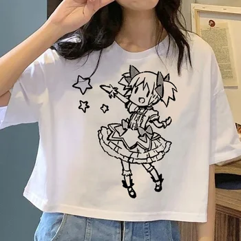тениска madoka, женски японски тениски, графична дрехи за момичета y2k 2000s
