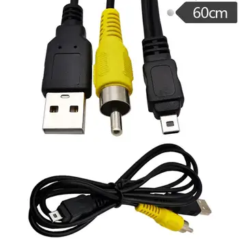 Цифров фотоапарат USB кабел за данни AV 8P линия USB AM-8P + RCA линия