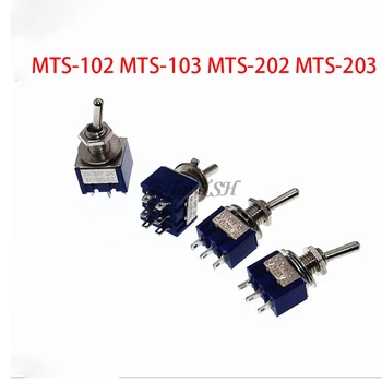5 бр. MTS-102 MTS-103 MTS-202 MTS-203 6A 125 В Мини 3/6PIN ВКЛ-ИЗКЛ/ВКЛ-ИЗКЛ-ВКЛ превключи ключове За Превключване на Светлина Двигатели