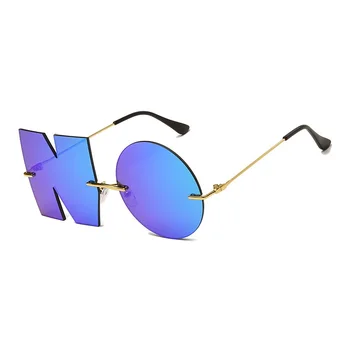 Дизайнерски Слънчеви Очила Без Рамки, За Рейв-Партита, Модни Слънчеви Очила, Без Дизайн За Мъже И Жени Стилни Студени Нюанси UV400