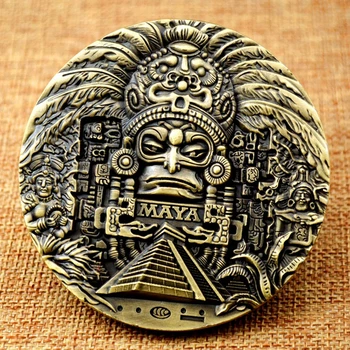 Календар на маите, Ацтеките Възпоменателни Монети Мексико Пирамидата на Изкуството Пророчество Култура Американска Колекция от Предсказания Сувенири Декор Подаръци