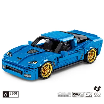 Технически способи градивен елемент Chevrolets muscle car симулация модел тухли Corvettes Z06 предпазител кола играчки за момчета, подаръци