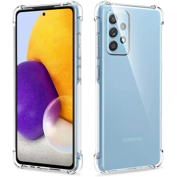 Прозрачен Калъф за Samsung Galaxy A52s 5G A52 A32 4G с декорация във формата на кристали, Мек TPU, Прозрачен устойчив на удари Калъф за мобилен телефон Samsung A22 5G A12 A72
