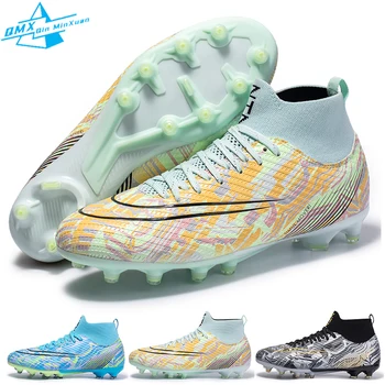 Мъжки футболни обувки 2023, Високи Ботильоны, Професионални Футболни Обувки за Трева, Нескользящие Футболни Обувки За Момчета, TF/FG, Футболни Обувки за тренировки на закрито
