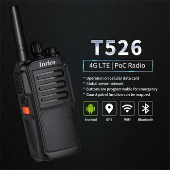 Inrico T526 4G Zello Преносима Радиостанция LTE ПР Cellular 4 GB Poc Радио с вашата СИМ-карта с Голям Капацитет на Батерията Мрежово Радио